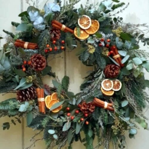 Reds & Orange Christmas Wreath Kildare